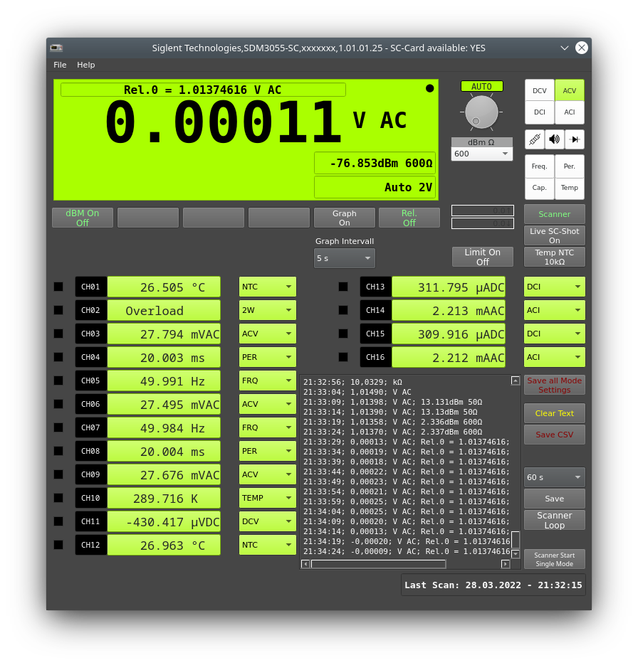 Linux/Debian/Raspberry Siglent SDM 3055 Digital Multimeter Control Software